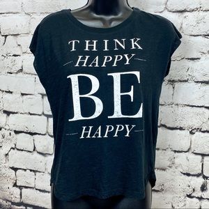 Aeropostale Black Think Happy Be Happy Tshirt XS